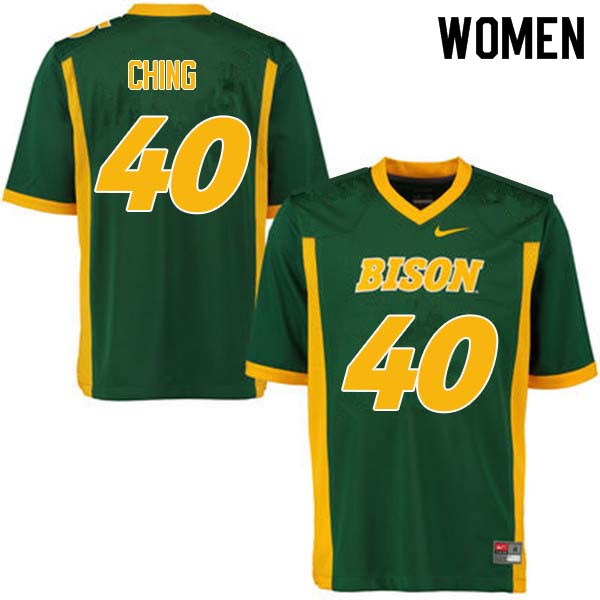 Women #40 Costner Ching North Dakota State Bison College Football Jerseys Sale-Green - Click Image to Close